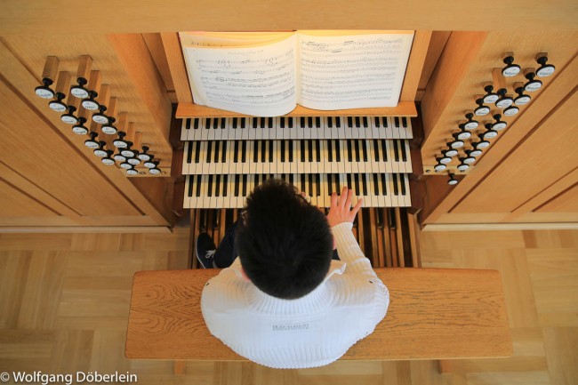 Draufsicht auf die Orgel