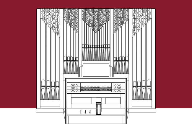 Künstlerische Skizze der neuen Orgel